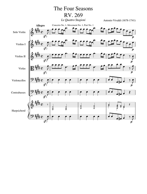 The Four Seasons (Spring, Movement No. 1)
