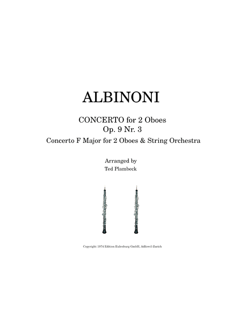 Albinoni CONCERTO for 2 Oboes en F Major