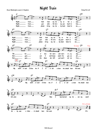Night Train – Oscar Peterson Sheet Music for Contrabass (Piano