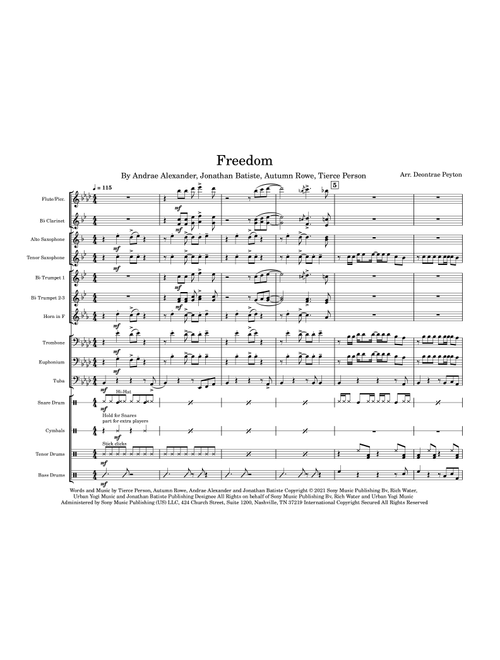 Freedom (Arr. Deontrae Peyton) - Jon Batiste (Marching Band)