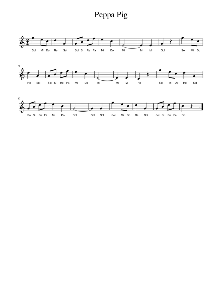 Peppa Pig Sheet music for Piano (Solo)