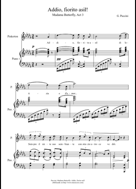 Free Madama Butterfly, Sc 74 by Giacomo Puccini sheet music