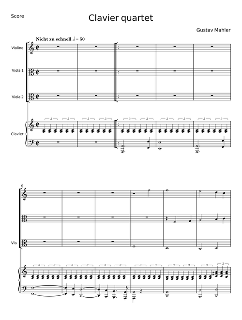 Clavier quartet - Gustav Mahler