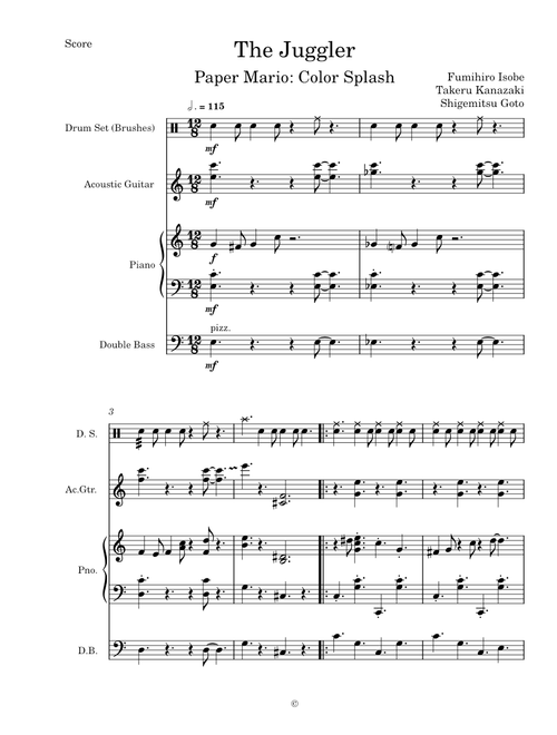 The Juggler (Paper Mario: Color Splash) - Transcribed Score