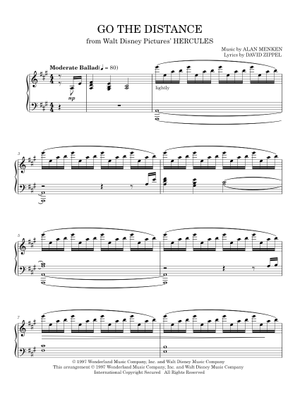Play Official version of Go the distance Sheet Music by Michael Bolton ...