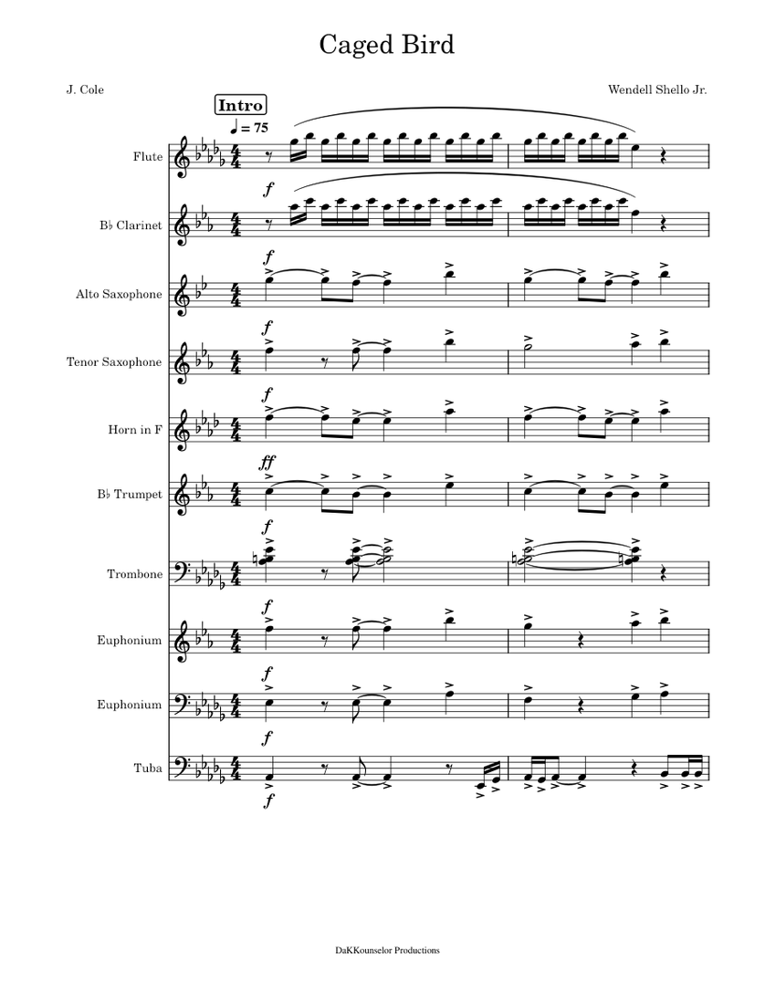caged-bird-as-performed-by-j-cole-sheet-music-for-trombone-euphonium