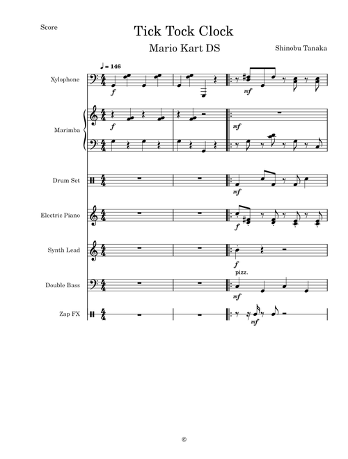 Tick Tock Clock (Mario Kart DS) - Transcribed Score