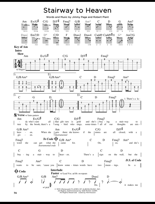Stairway To Heaven - Led Zeppelin (Guitar Lead Sheet)