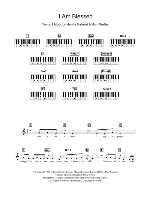 I Am Blessed - Eternal (Piano Chords-Lyrics)