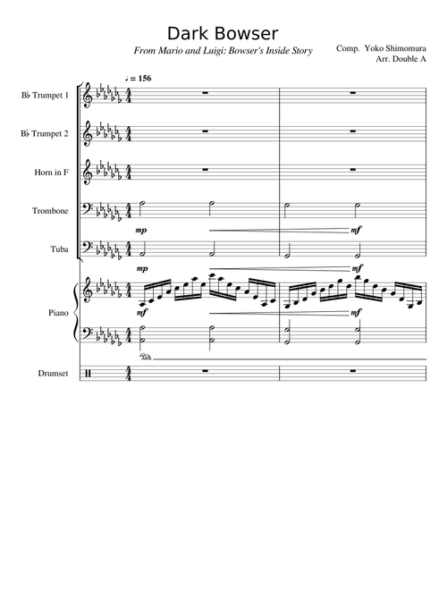 Dark Bowser- For Brass Quintet + Piano & Drums