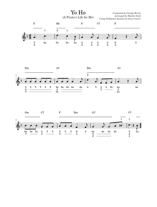 Yo Ho (A Pirate's Life for Me) – George Bruns (Anglo Concertina)