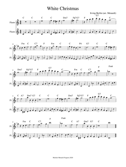 White Christmas for flute duet