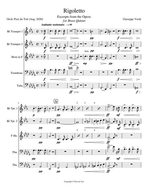 Rigoletto - G Verdi (Brass Quintet)