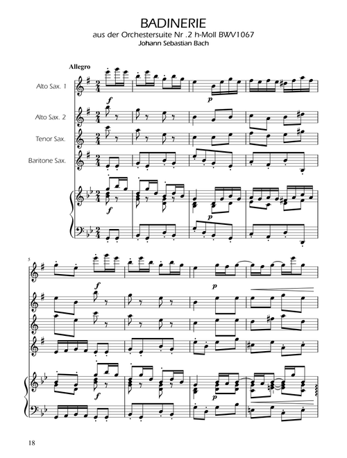 Badinerie - J.S Bach - BWV 1067 - Sax Quartet AATB (Arr. Ygor Nunes) - Johann Sebastian Bach (Woodwind Ensemble)