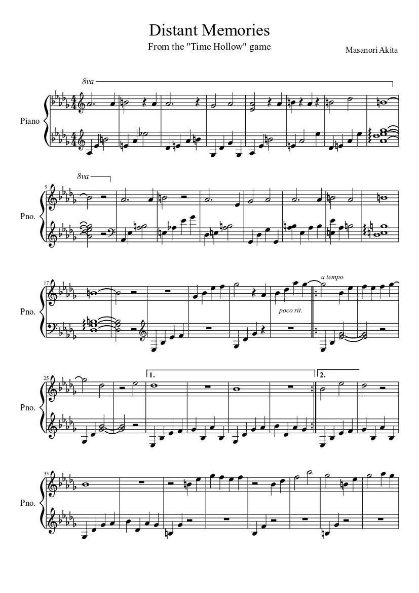 Distant Sheet music Piano (Solo) | Musescore.com