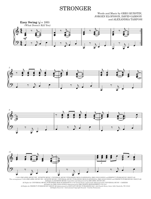 Stronger(What Doesn't Kill You) - Kelly Clarkson (Piano Solo)