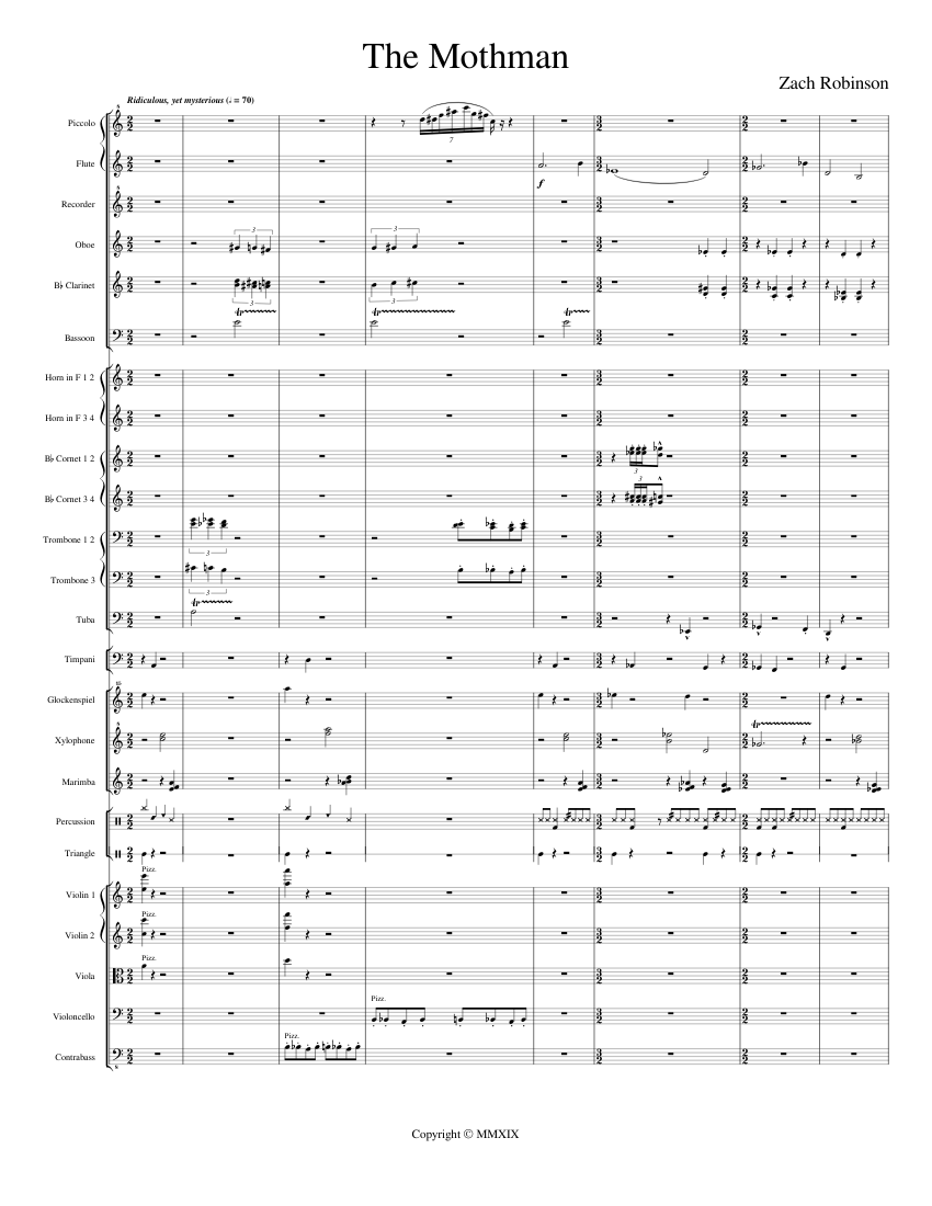 Mothman Instrument American Legends: The Mothman Sheet Music for Trombone, Cornet, Tuba ...