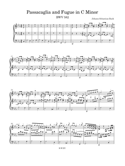 Passacaglia and Fugue in C Minor, BWV 582