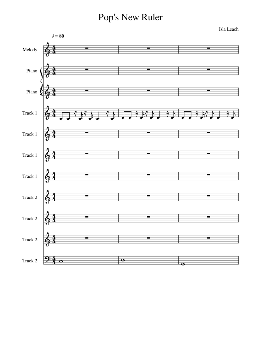 Pop's New Ruler Sheet Music for Piano (Mixed Ensemble) | MuseScore.com