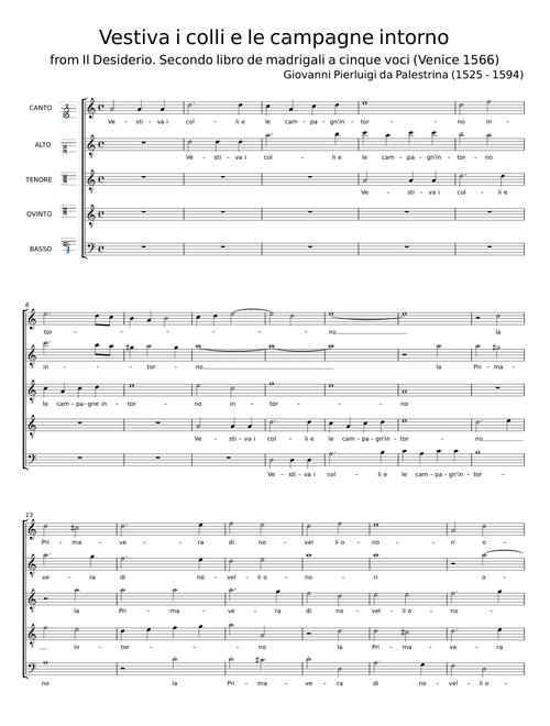 Vestiva i colli e le campagne intorno – Giovanni Pierluigi da Palestrina