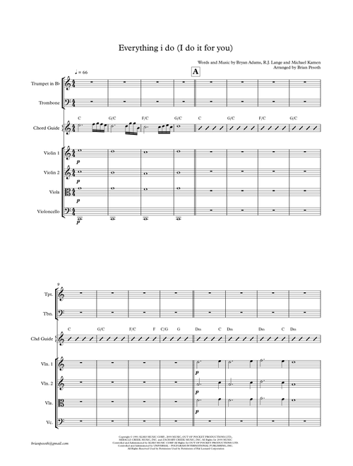 (Everything I Do) I Do It For You (Arr. Brian Pesoth) - Bryan Adams (Small Ensemble)