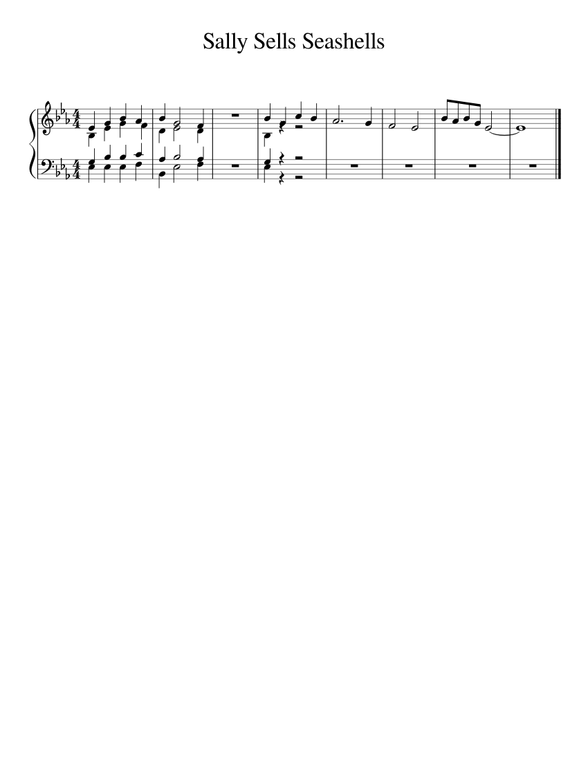 Sally Sells Seashells Sheet music for Piano (Solo ...