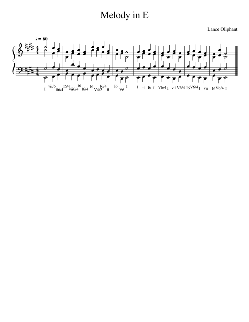 Melody in E Sheet music for Piano (Solo) Easy | Musescore.com