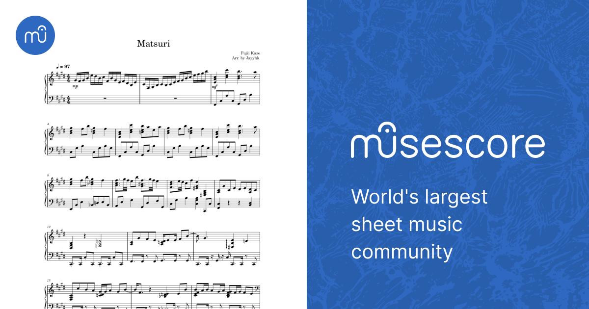 Matsuri – Fujii Kaze Sheet Music for Piano (Solo) | MuseScore.com