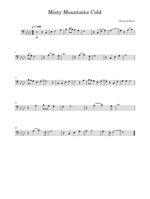 Misty Mountains Cold – Howard Shore