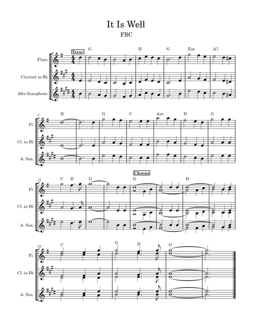 It is well with my soul – Misc Praise Songs It Is Well FBC Lead Sheet