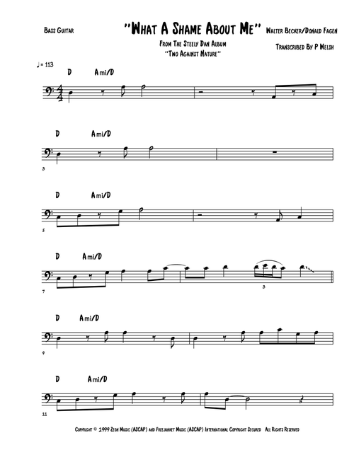 What A Shame About Me (Arr. Accubass) - Steely Dan (Instrumental Solo)