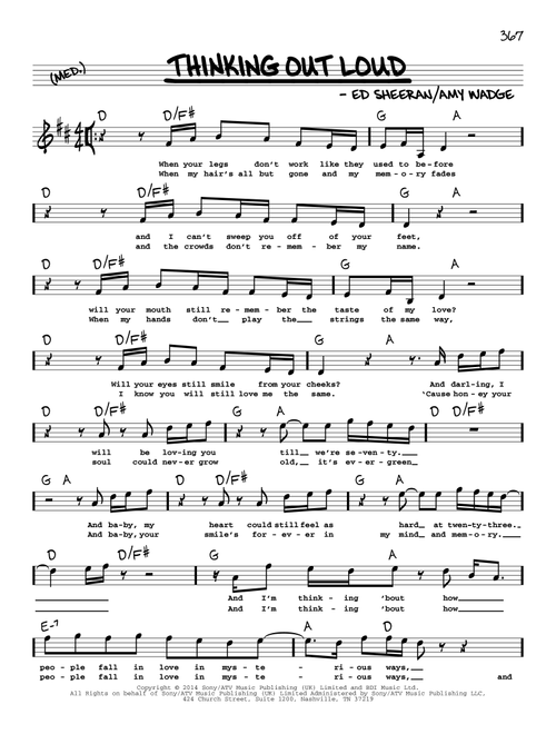 Thinking Out Loud - Ed Sheeran (Real Book - Melody-Chords-Lyrics)