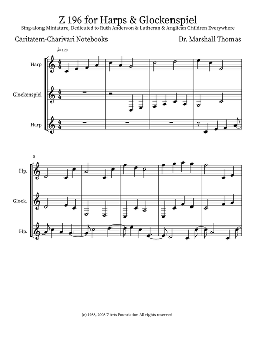 Z 196 for Harps & Glockenspiel - Celebrity Chamber Players (Small Ensemble)