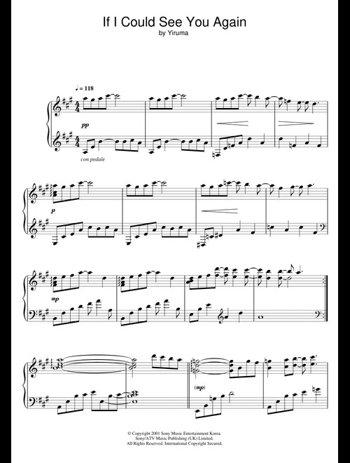 If I Could See You Again - Yiruma (Piano Solo)