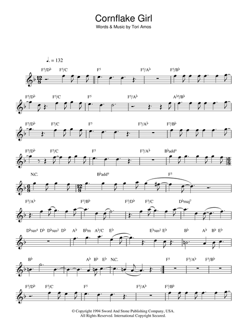 Cornflake Girl - Tori Amos (Lead Sheet - Fake Book)