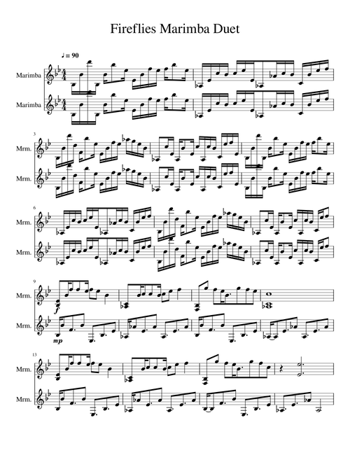 Fireflies Marimba Duet