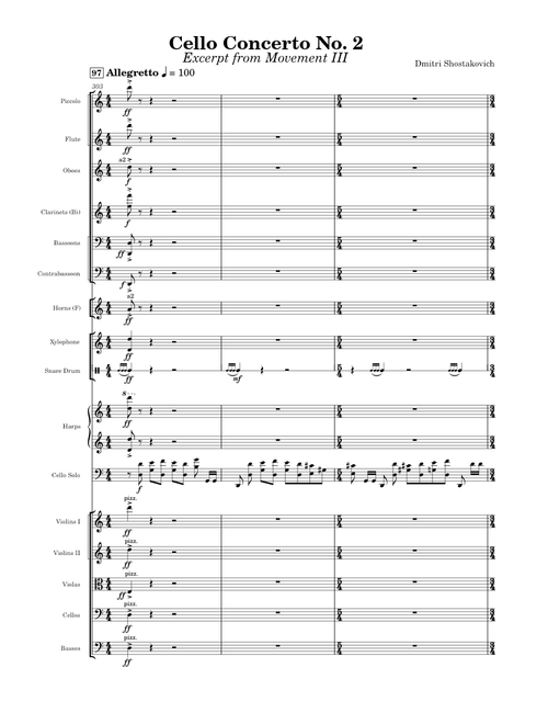 Dmitri Shostakovich - Cello Concerto No. 2 in G major, Op. 126: Excerpt from Movement III