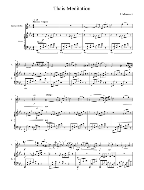 Massenet - Méditation de Thais - Trompette Sib et piano