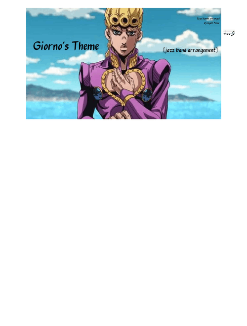 Giorno's Theme- Jazz Band Arrangement