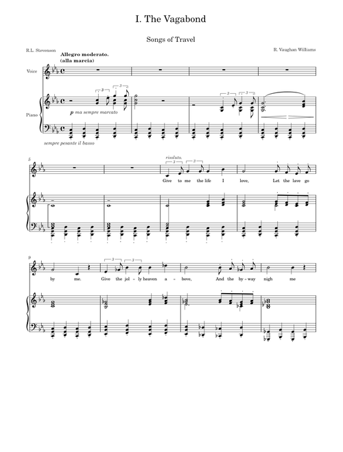 I. The Vagabond R. Vaughan Williams