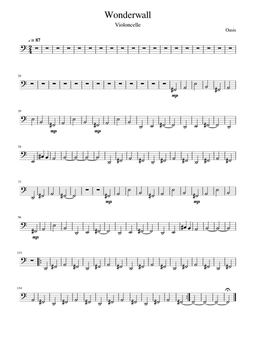 Wonderwall Cello