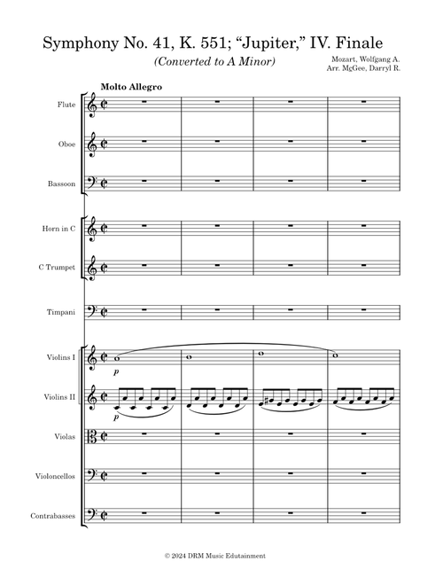 Symphony No. 41, K. 551; “Jupiter,” IV. Finale (A Minor)