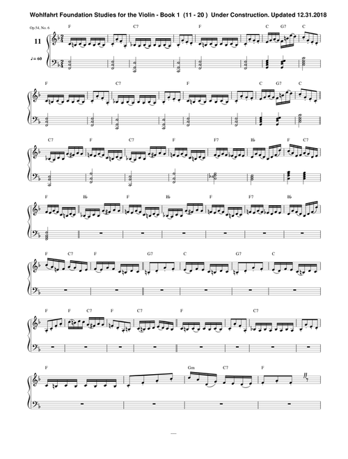 Wohlfahrt Foundation Studies For The Violin - 11 - 20