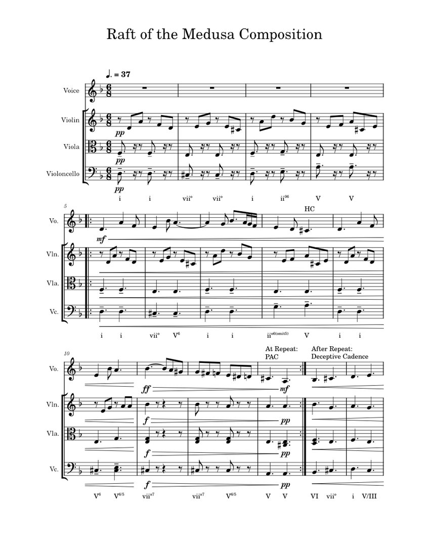 Theory II Composition Project #2 (Raft of the Medusa) Sheet music for ...