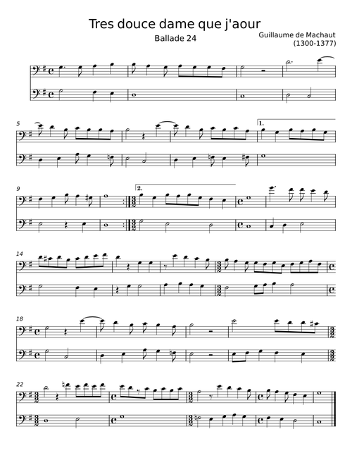 Tres Douce Dame que J'aour - Guillaume de Machaut