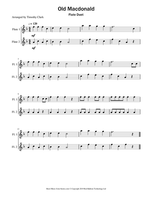 Old Macdonald (Arr. Timothy Clark) - Eric Speier (Flute Duet)