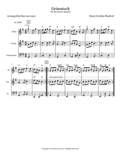 Grimstock (Arr. Dan van Loon) - John Playford (Small Ensemble)