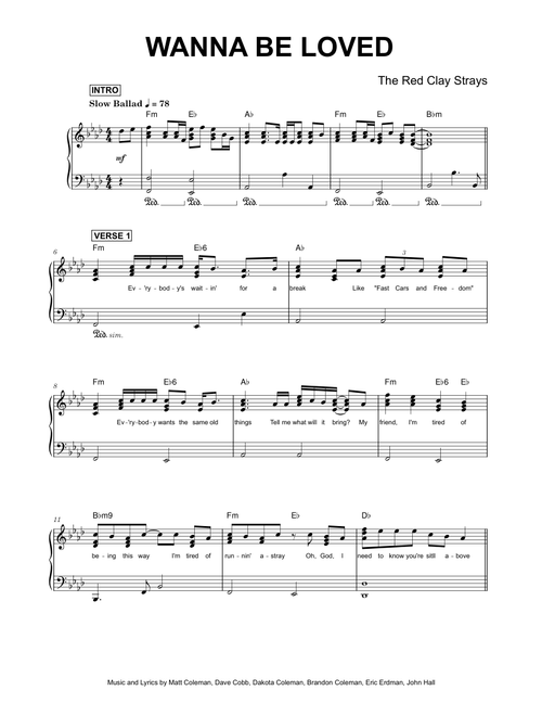 Wanna Be Loved - The Red Clay Strays (Piano Solo)