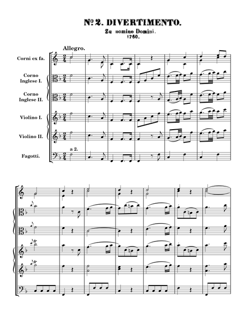 Franz Joesph Haydn — Divertimento in F major, Hob.II:16 – I. Allegro (1767)