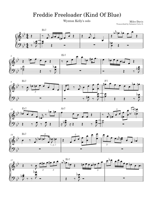 Freddie freeloader – Miles Davis Freddie Freeloader (Kind Of Blue: Wynton Kelly's solo) - Miles Davis